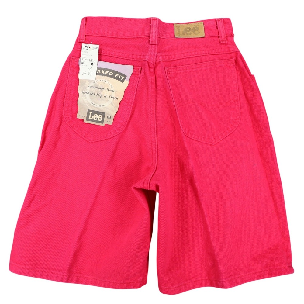 Lee Relaxed Fit Shorts Womens 8 Medium Vintage 90s Poppy Red Cotton Made in USA